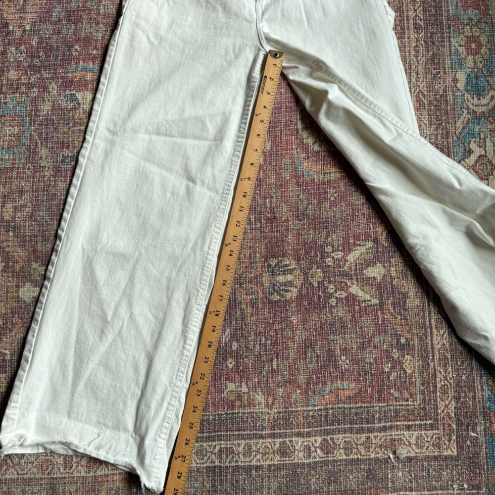 OAT New York 8/29 White Wide-Leg Pants with Raw Hem - Picture 4 of 9
